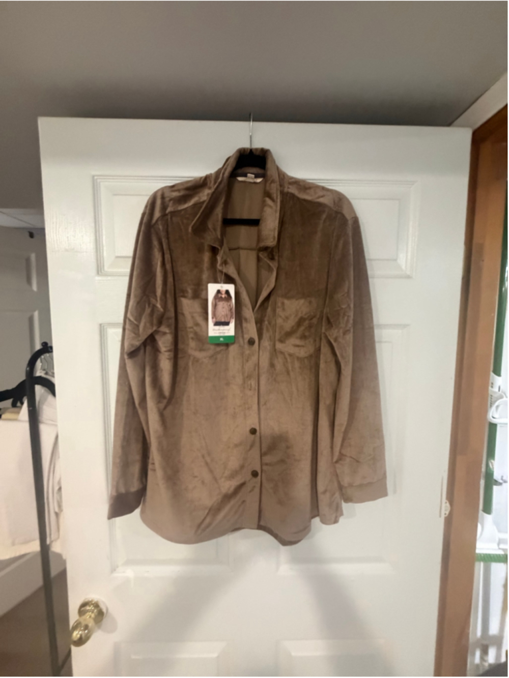 Women's Weatherproof Vintage Brown Corduroy Button Down Shirt Size XL